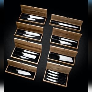 Kamikoto Genten Series knives including 13-inch Yanagiba & steak knife set